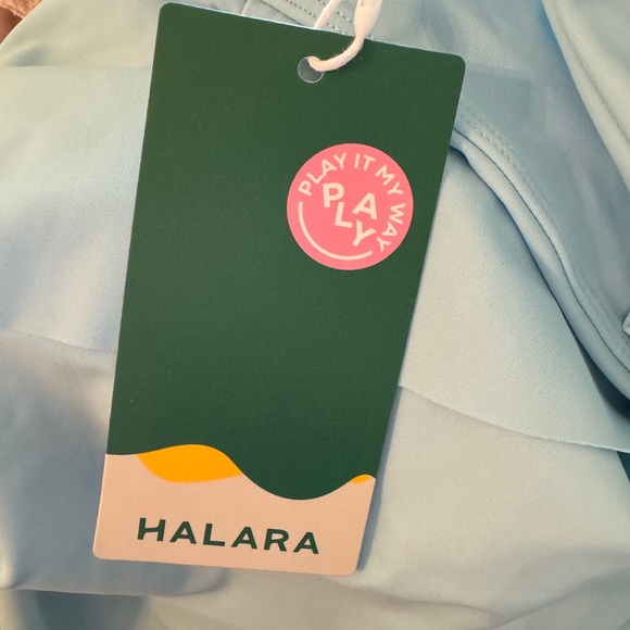 Halara Play dress, Airy Backless Crisscross Layered Ruffle Mini Cool Touch Sz L - Picture 13 of 13